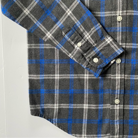 Janie and Jack Shirt Size 8 Boys Button Up Plaid Dress Gray Blue 100% Cotton EUC - Picture 11 of 16